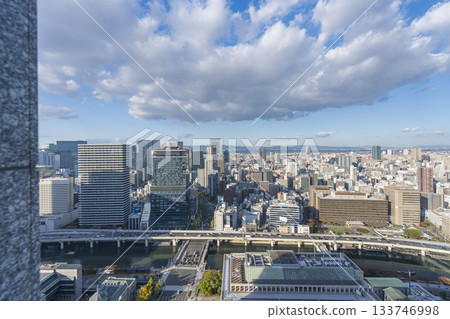 Osaka: View of the Nakanoshima area from a high-rise building in Yodoyabashi Osaka: View of the Nakanoshima area from a high-rise building in Yodoyabashi 133746998