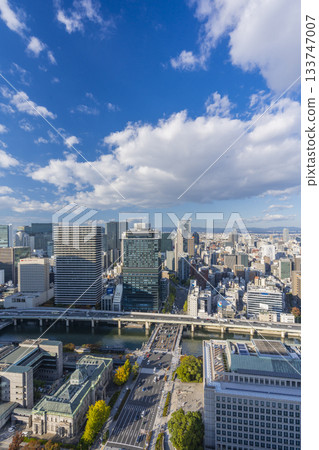 Osaka: View of the Nakanoshima area from a high-rise building in Yodoyabashi 133747007