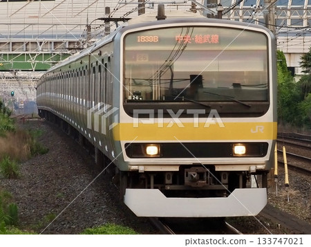 Chuo/Sobu Line Local Train E231 Series 0 Makuhari Hongo Station JB34 Cut 2 133747021