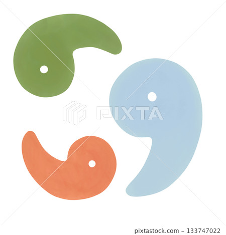 Simple magatama in three colors Simple magatama in three colors 133747022