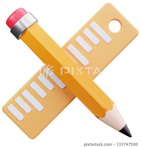Pencil And Ruler Crossed 133747500