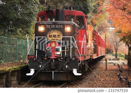 [Sagano Scenic Railway] DE10 + SK100 "Sagano" (Sagano Scenic Line: Torocco Hozukyo Station) 133747550