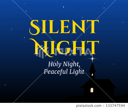 Silent Night Peaceful Christmas Evening 133747594