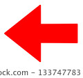 一個簡單的向左指向的紅色箭頭 133747783