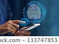 Fingerprint authentication. Secure biometric technology. Use your smartphone for passwordless authentication. 133747853