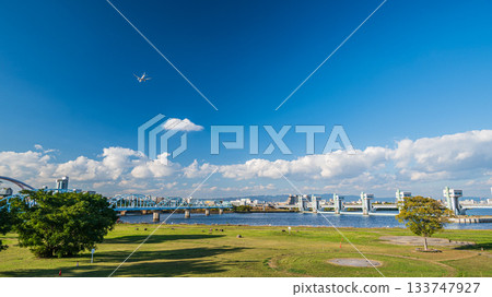 View of the Nagara area of Yodogawa River Park, Osaka City View of the Nagara area of Yodogawa River Park, Osaka City 133747927