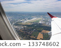 View from the plane of Marconi airport, Bologna, Italy 133748602
