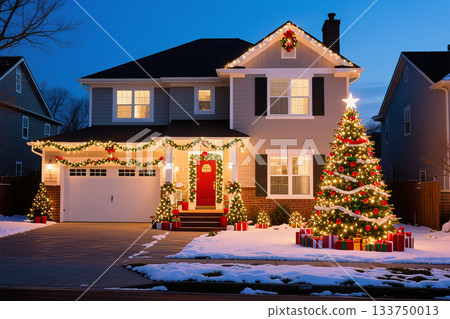 Christmas decoration of a private house 133750013