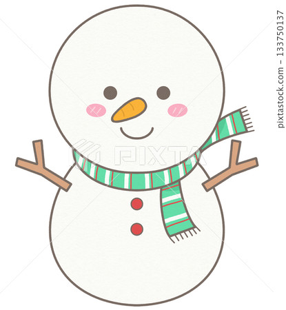 Cute Christmas Sweet Snowman Character 133750137