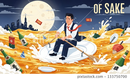 沉溺於酒精的海洋！一位酗酒的商人 133750700