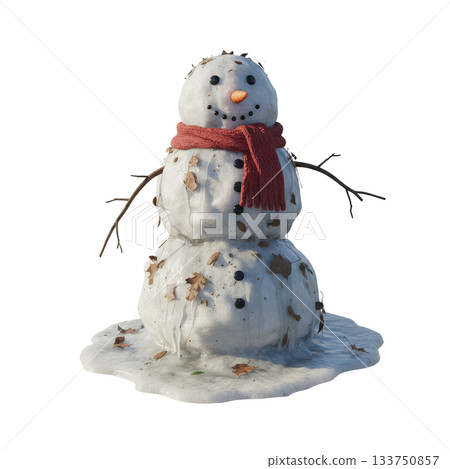 Melting snowman (transparent background) Melting snowman (transparent background) 133750857
