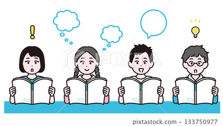 兒童閱讀與學習的插圖素材 133750977