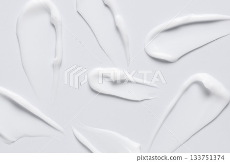 A sample of a white moisturizing cosmetic cream for the body or face with hyaluronic acid A sample of a white moisturizing cosmetic cream for the body or face with hyaluronic acid 133751374