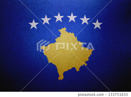 Flag of Kosovo on a paper Flag of Kosovo on a paper 133751633