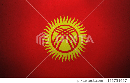 Flag of Kyrgyzstan on a paper 133751637