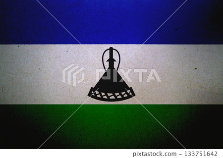 Flag of Lesotho on a paper 133751642
