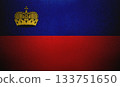 Flag of Liechtenstein on a paper 133751650