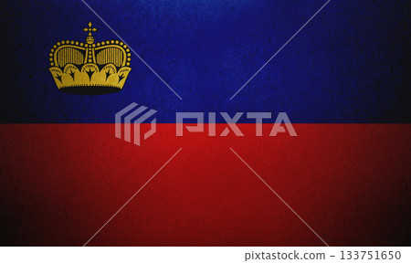 Flag of Liechtenstein on a paper 133751650