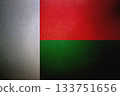 Flag of Madagascar on a paper 133751656