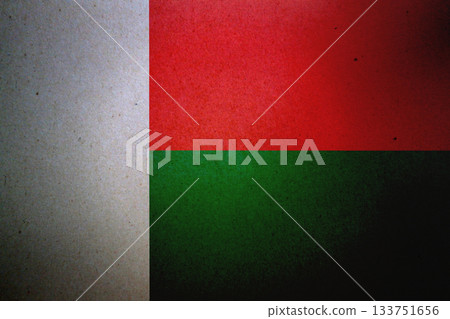 Flag of Madagascar on a paper Flag of Madagascar on a paper 133751656