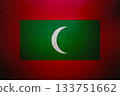 Flag of Maldives on a paper 133751662
