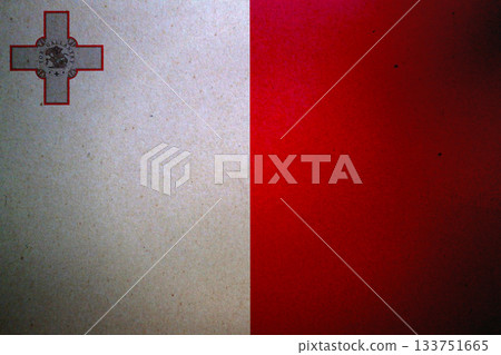 Flag of Malta on a paper 133751665
