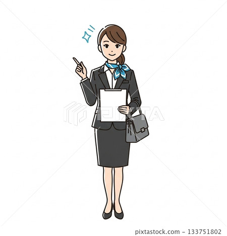 辦公室女郎擺姿勢，手指比劃，OL職業女性手提手提包 133751802