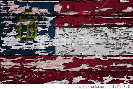 Flag of Georgia on a wooden board Flag of Georgia on a wooden board 133751898