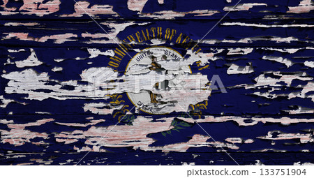 Flag of Kentucky on a wooden board 133751904