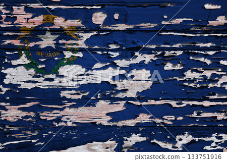Flag of Nevada on a wooden board Flag of Nevada on a wooden board 133751916