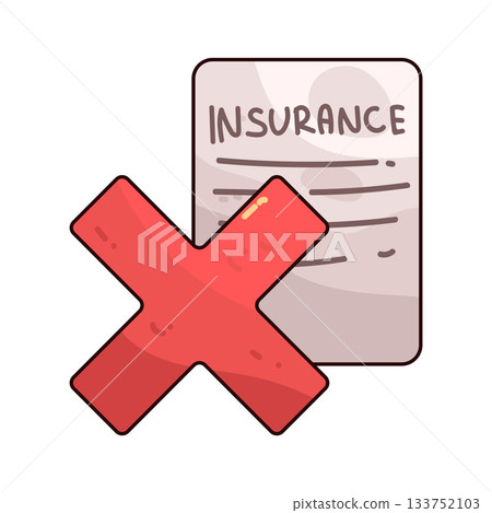 illustration of Insurance Paper with Crossmark 133752103