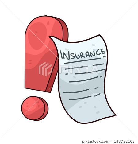 illustration of Insurance Paper with Exclamation Mark illustration of Insurance Paper with Exclamation Mark 133752105