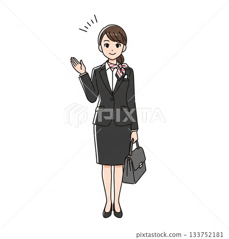 一位職業婦女辦公室女郎的全身照,正在帶人參觀。 一位職業婦女辦公室女郎的全身照,正在帶人參觀。 133752181