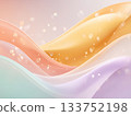 A high-quality abstract background with smooth, wavy layers of pastel gradations. 133752198