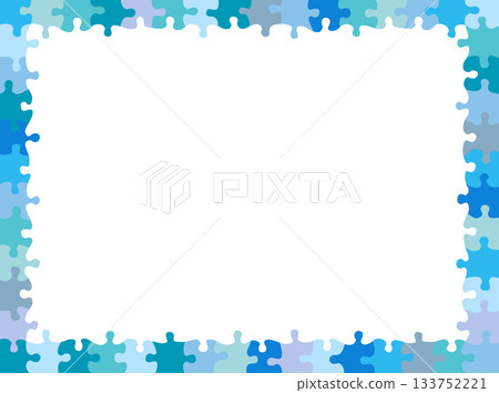 藍色拼圖框 133752221
