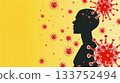 Silhouette with virus particles surrounding head 133752494