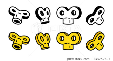wind up toy part vector cartoon character icon logo doodle symbol illustration design isolated yellow wind up toy part vector cartoon character icon logo doodle symbol illustration design isolated yellow 133752695