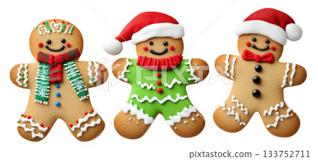 Christmas gingerbread man cookie decorated with icing. Christmas gingerbread man cookie decorated with icing. 133752711