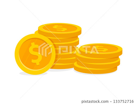 Stacked gold coins stock illustration. Stacked gold coins stock illustration. 133752716