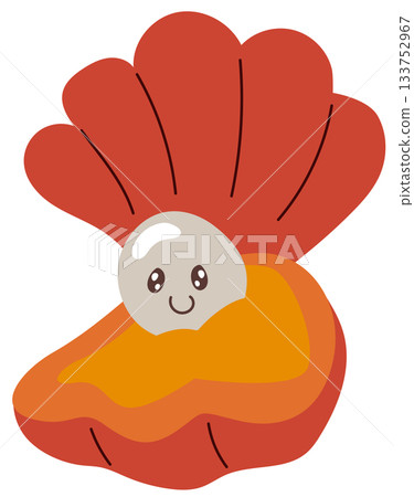 Clam Childish Cartoon Mascot Clam Childish Cartoon Mascot 133752967