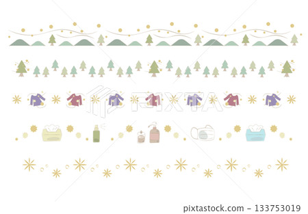 粉彩線條布料套裝,帶有花粉熱圖案 粉彩線條布料套裝,帶有花粉熱圖案 133753019