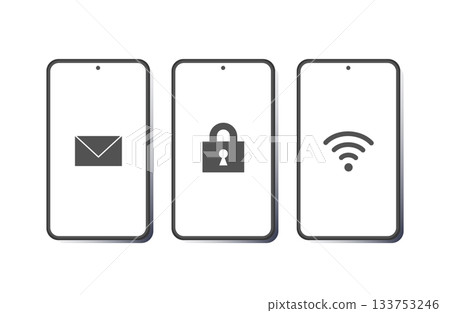 智慧型手機和圖示插畫素材 智慧型手機和圖示插畫素材 133753246