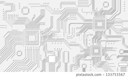 Abstract White Circuit Board Background With Clean Microchips And Lines Vector Design Abstract White Circuit Board Background With Clean Microchips And Lines Vector Design 133753567