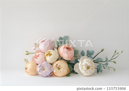 Cute flower bouquet message card Cute flower bouquet message card 133753906