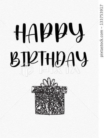Birthday greeting card with gift illustration on white background design Birthday greeting card with gift illustration on white background design 133753917