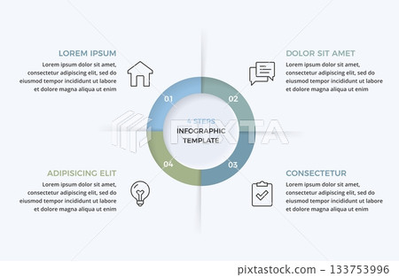Three Steps Circle Infographic Template Three Steps Circle Infographic Template 133753996