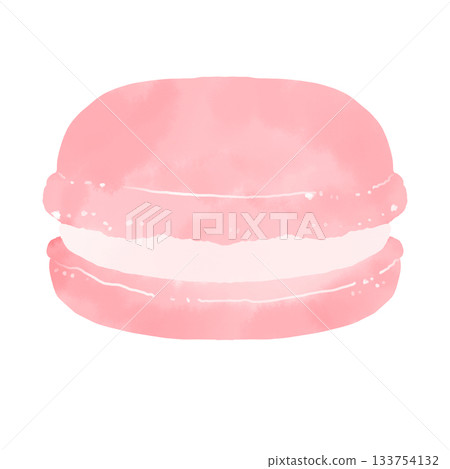 Watercolor illustration of pink macarons Watercolor illustration of pink macarons 133754132