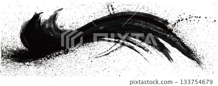 Ink splash handwriting brush illustration 133754679