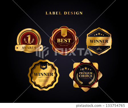 Premium Gold Label Template 133754765