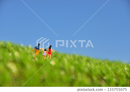 Image of a parent and child walking hand in hand Image of a parent and child walking hand in hand 133755075